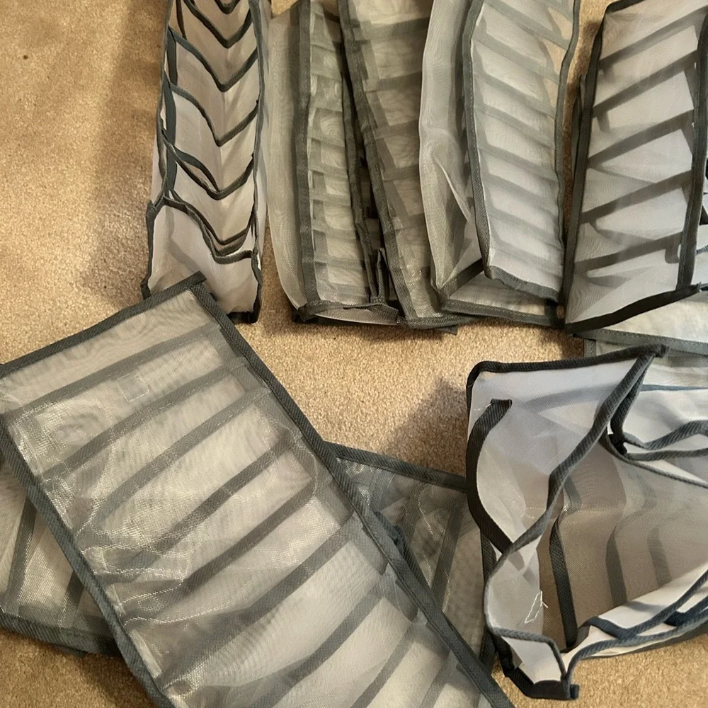 Gray Mesh Storage Organizers